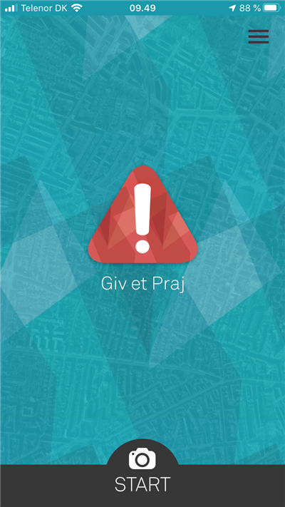 Hent den gratis app "Giv et praj" og hjælp med at indmelde fejl eller mangler.